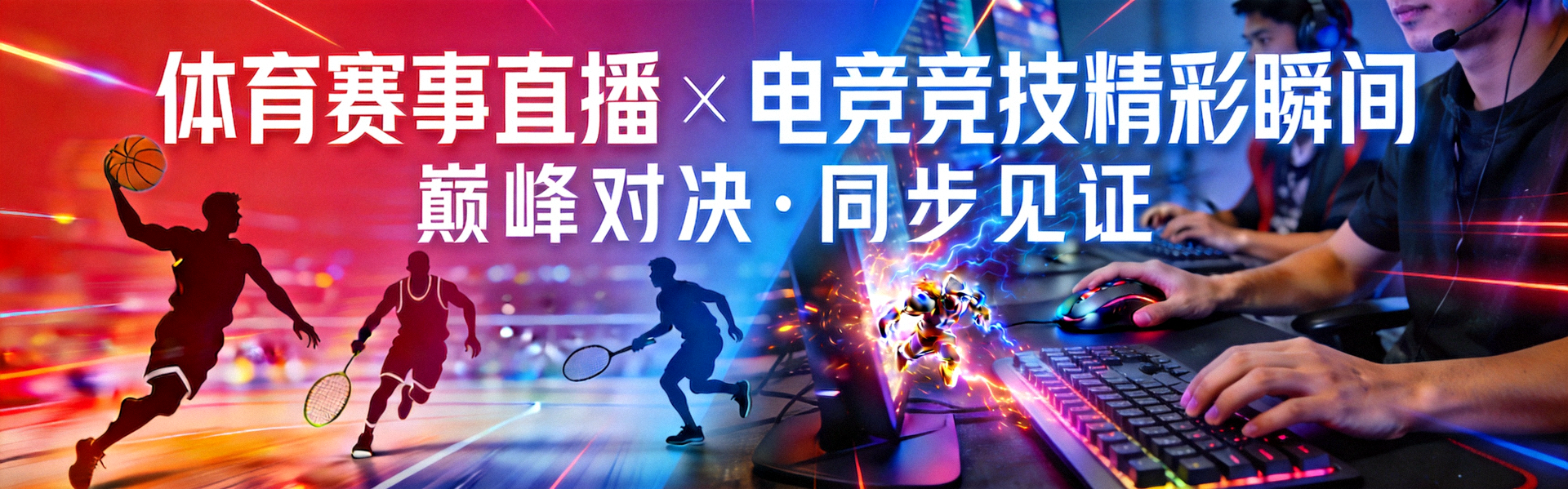 体育赛事直播与电竞竞技精彩瞬间大横幅