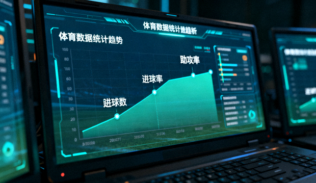 体育数据分析图表在屏幕上呈现的统计趋势画面
